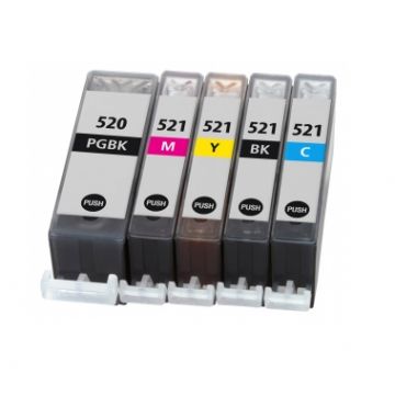 Canon inkjets PGI-520 / CLI-521 cartridges B/C/M/Y (5st-Multipack) - Huismerk